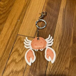 Brahmin Crab Keychain in Orange and White